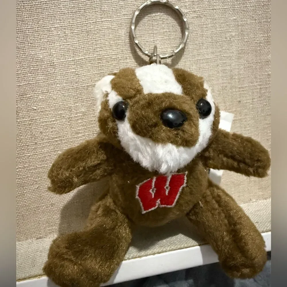 University of Wisconsin Bucky Badger + Keychain Mascot– Soft Mini Stuffed Toy 5”